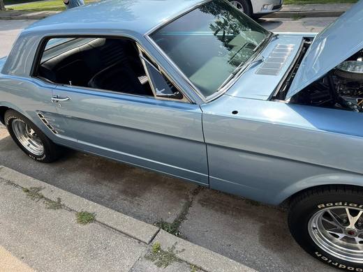 The Mustang with the glass out, body finished