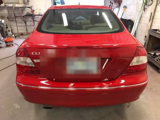 A red CLK 350 from the rear